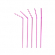 Трубочки кокт. 0,5*21 см с изгибом розовые 1000 шт