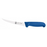 Нож обвалочный 130/260 мм. изогнутый, жесткое лезвие, синий SAFE Icel /1/