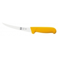 Нож обвалочный 150/290 мм. изогнутый (жесткое лезвие) желтый Poly Icel /1/
