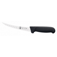 Нож обвалочный 170/300 мм. изогнутый (узкое жесткое лезвие с бороздками) черный SAFE Icel /1/6/