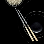 Палочки японские, 22 см, нерж., акрил, Pearl Ivory /12/