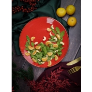 Тарелка 28 см безбортовая фарфор цвет красный Seasons