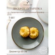 Тарелка 18 см безбортовая фарфор цвет темно-серый Seasons