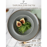 Тарелка глубокая 26 см с полями фарфор цвет темно-серый Seasons
