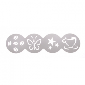 Трафарет декоратор для кофе 100 мм (чашка, звезды, бабочка, зерна) Luxstahl