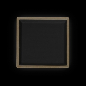 Тарелка квадратная 200 мм бежевая с черным Сorone Rustico