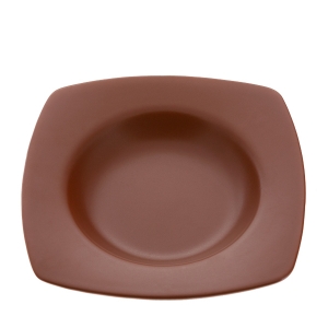 Тарелка керам. квадратная глубокая 21,5х21,5 d15  ELGAVA Brown