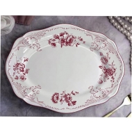 Блюдо овальное 32,5x23 см h 3 см, фарфор, Red Rose