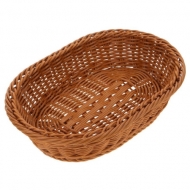 Корзина для хлеба овальная 23*15*6 см. коричневая полиротанг MGprof /1/60/