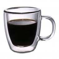 Чашка для кофе 50 мл. набор 2 шт. двойные стенки термостекло P.L. Proff Cuisine [1]