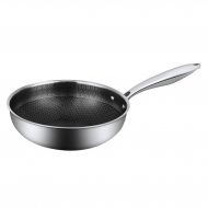 Сковорода Вок (WOK) 28/19 см, h 8,6 см New Kitchen Honeycombs нерж. с антиприг. покр. ИНДУКЦ Сковорода Вок (WOK) 28/19 см, h 8,6 см New Kitchen Honeycombs нерж. с антиприг. покр. ИНДУКЦ