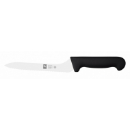 Нож для хлеба 180/320 мм. изогнутый, с волн. кромкой, черный PRACTICA Icel /1/6/