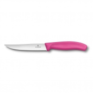 Нож для стейка и пиццы 120 мм, розовая ручка, волнистое лезвие, Victorinox
