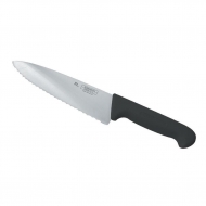 Нож поварской 250 мм черная пластиковая ручка, волнистое лезвие, PRO-Line P.L.