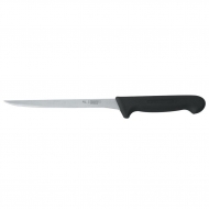 Нож филейный 200 мм черная пластиковая ручка, PRO-Line P.L.