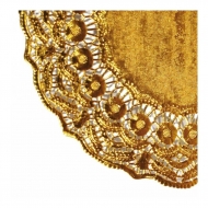 Салфетка ажурная золотая d=16,5 см металлизированная целлюлоза, 100 шт, Garcia de Pou