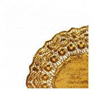 Салфетка ажурная золотая d=19 см металлизированная целлюлоза, 100 шт, Garcia de Pou