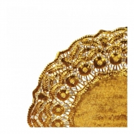 Салфетка ажурная золотая d=24 см металлизированная целлюлоза, 100 шт, Garcia de Pou