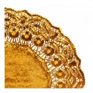 Салфетка ажурная золотая d=27 см металлизированная целлюлоза, 100 шт, Garcia de Pou