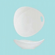 Салатник 17,5 см. асимметричный белый FLOW /24/