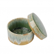 Емкость для подачи 210 мл с крышкой d 10 см h5,2/3,2 см Green Malachite Box Frutti di Mare P.L. [1]