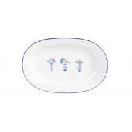 Блюдо овальное 25 см, кант синий, Vaso Piccolo DS11