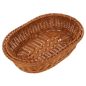 Корзина для хлеба овальная 23*15*6 см. коричневая полиротанг MGprof /1/60/