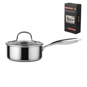 Сотейник 1,4 л с крышкой 16/13,5*13 см New Kitchen Honeycombs нерж. с антиприг. покр. ИНДУКЦИЯ Сотейник 1,4 л с крышкой 16/13,5*13 см New Kitchen Honeycombs нерж. с антиприг. покр. ИНДУКЦИЯ