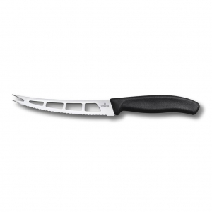 Нож для мягких сыров 130 мм волнистое лезвие с отверстием Victorinox