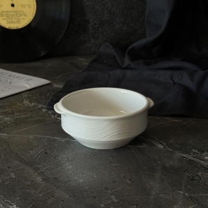 Чашка суповая с ручками 13 см. 400 мл, белая FLOW /24/