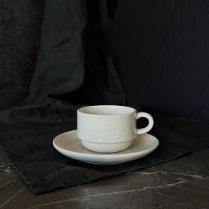 Чашка 100 мл, штабелирующаяся белая FLOW /24/