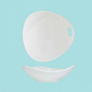 Салатник 17,5 см. асимметричный белый FLOW /24/