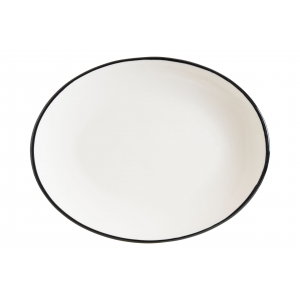 Блюдо овальное 310*240 мм. Линеа Черный, форма Мув Bonna /1/6/582/