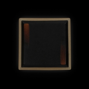 Тарелка квадратная 200 мм черная с медным Сorone Rustico