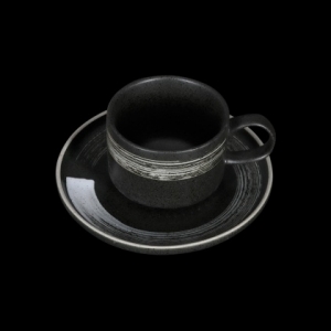 Чайная пара 265 мл черный с белым Сorone Rustico