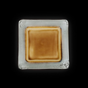 Тарелка квадратная декоративная 190х190 мм серый+светло-коричневый Corone Tesoro