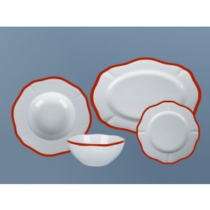 Посуда CASA DI FORTUNA Grazia с красным кантом