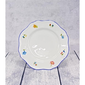 Тарелка мелкая d 25,5 см h 2,2 см, фарфор, Grazia с деколью Цветы