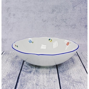 Салатник 1,9 л, d 26 см h 7,5 см, фарфор, Grazia с деколью Цветы