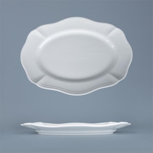 Блюдо овальное 38x26,5 см h 3,3 см, фарфор, Grazia с деколью Цветы