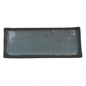 Блюдо 40*16*2 см прямоуг. Turquoise black пластик меламин P.L. Proff Cuisine